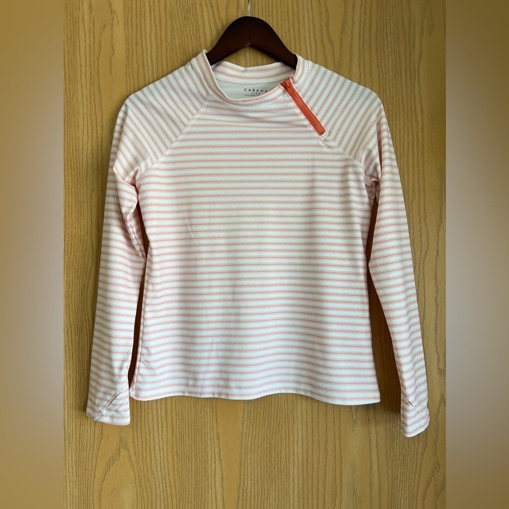 Cabana Life | Women’s SZ Small | Long Sleeve Swim Cover Up Top (UPF) | Peachy